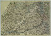 Akte 985. Unterlagen der Armeekartenstelle 580: Karte der niederländischen Befestigungsanlagen im Raum Utrecht / Rotterdam.
