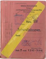 Akte 595. Anlagen zum KTB der Heeresgruppe Mitte – Führungsabteilung – Akte XIV: Kriegsgliederungen, Heft 5 vom 1.7.-31.8.1942