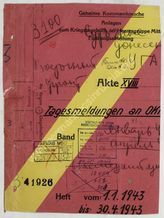 Akte 670. Anlagen zum KTB der Heeresgruppe Mitte – Führungsabteilung – Akte XVIII: Tagesmeldungen an OKH, 1.1.-30.4.1943