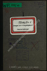 Akte 537. Lagemeldungen und Anordnungen der A.O.K. 8, 10, 14 und der Verbände der Luftwaffe (08.09-20.09.1939). 