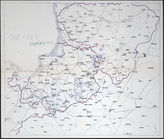 Дело 714. Карта-схема манёвра германской армии (командование 1-й армии) в районе Восточной Пруссии/ Кёнигсберга (итоговое положение на 15.07.1938 г.) – по состоянию на 15.07.1938 г., М 1: 650 000.