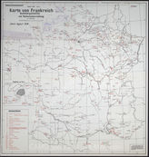Akte 718. Unterlagen der OKL-Abteilung Fremde Staaten (5. Abteilung): Karte zur Bodenorganisation und den Nachschubeinrichtungen der französischen Luftstreitkräfte – Stand August 1938, M 1:1.000.000.