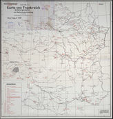 Akte 719. Unterlagen der OKL-Abteilung Fremde Staaten (5. Abteilung): Karte zur Bodenorganisation und den Nachschubeinrichtungen der französischen Luftstreitkräfte – Stand August 1938, M 1:1.000.000.