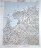 Akte 768. Unterlagen der OKH-Abteilung Fremde Heere West: Karte zu den Befestigungsanlagen in den Niederlanden – Stand 15.1.1940, M 1:300.000. 