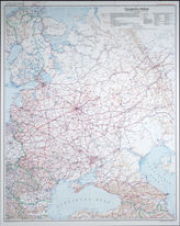 Akte 803. Unterlagen der OKH-Abteilung Fremde Heere Ost: Verkehrskarte (Eisenbahnen und Straßen) des europäischen Teils der UdSSR – M:1.2.500.000.