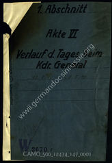 Akte 147. Unterlagen der Ic-Abteilung des Generalkommandos des IX. Armeekorps: Akte VI: Verlauf des Tages beim Kommandierenden General, 10.-29. Mai 1940