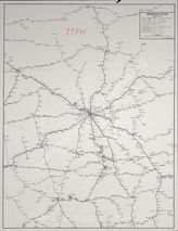 Дело 150. Карта железных дорог и передвижений по ним в регионе Москвы 23.07.1941 г. 