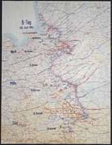 Akte 850. Unterlagen der Operationsabteilung des OKH: Karte für den Kräfteansatz an der deutsch-sowjetischen Front am B-Tag (22. Juni 1941) – M 1:1.000.000.