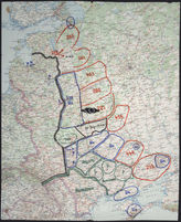 Akte 887.  Karte der Einsatzgebiete der Sicherungsdivisionen der Wehrmacht und ihrer Verbündeten in den besetzten Gebieten der UdSSR.
