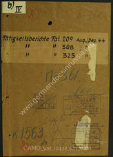 Akte 627.	Unterlagen der Ic-Abteilung des AOK 9: monatliche Tätigkeitsberichte der Frontaufklärungstrupps 209, 308 und 325 für den Zeitraum August bis Dezember 1944