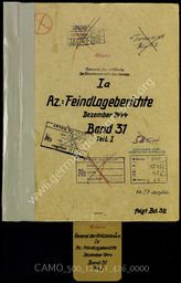 Akte 426.  OKH, General der Artillerie, Ia/Az.: Feindlageberichte, Dezember 1944, Bd. 31, Teil I....