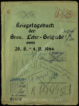 Akte 11. Unterlagen der Ia-Abteilung der Grenadier-Lehrbrigade: KTB der Grenadier-Lehrbrigade zum Einsatz an der Front in Italien, 26.6.-4.11.1944. 