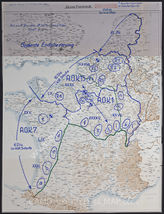 Akte 56. Unterlagen der Ia-Abteilung des AOK 15: Karten zur geplanten Endgliederung der Heeresgruppen D und A – 18.2.-18.3.1941. 