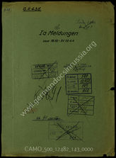 Akte 143. Unterlagen der Ia-Abteilung des Grenadierregiments 436: Anlage zum KTB Nr. 8 des Grenadierregiments 436, Ia-Meldungen vom 16.10.-31.12.1944.