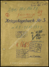 Akte 305.  Unterlage der Ia-Abteilung der I. Abteilung des Gebirgs-Artillerieregiments 83: KTB Nr. 3 der I. Abteilung des Gebirgs-Artillerieregiments 83, 1.7.-31.12.1944.