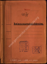 Akte 122: Unterlagen der 1. Batterie der SS-Flak-Abteilung der SS-Division „Totenkopf“: Verzeichnisse und Karten zu den Belegungsmöglichkeiten der Häfen an der niederländischen, belgischen und französischen Kanalküste u.a.