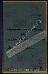 Akte 721: Unterlagen des Armeepionierführers beim AOK 16: Mappe mit Abrechnungsunterlagen für vier 16-Tonnen Rampen u.a.