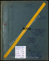 Akte 1844: Unterlagen der Ia-Abteilung des Pionierbataillons 332: Aktenvermerk zur Erkundung des Hafens von Honfleur, Kartenskizzen, Terminkalender und Leitungspläne hierzu