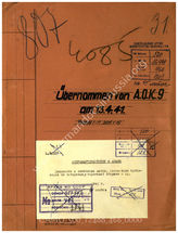 Akte 466: Unterlagen des Oberquartiermeisters des AOK 9: Schriftwechsel zum Abtransport von Munition, zur Übernahme von Versorgungseinrichtungen durch das AOK 9, Lageskizzen usw.