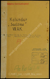 Akte 864: Unterlagen der Ia-Abteilung beim Generalkommando des VIII. Armeekorps: Kalender der Maßnahmen für „Seelöwe“ 