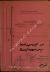 Дело 111:  Документация Ia-департамента 1-го штаба крепостной инженерной части: брошюра с приложениями к наставлению по ведению боя для 897-го бронированного оборонительного сооружения