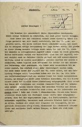 Akte 81.  Brief des Oberbefehlshabers der 3. Panzerarmee, Generaloberst Georg-Hans Reinhardt, an ...