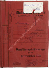 Akte 94.  OKH: Durchführungsbestimmungen für den Heeresaufbau 1938. 