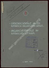 Дело 111. Сводка об инцидентах на румынско-венгерской границе и нарушении воздушного пространства Румынии венгерскими самолетами (22 июня 1941 г. – 22 августа 1943 г.).