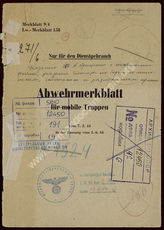 Akte 191.  Abwehrmerkblatt des Oberkommandos der Wehrmacht (OKW) für mobile Truppen über den Abwe...