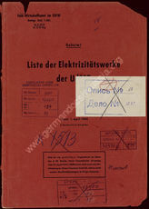 Akte 194.  Liste der Elekrizitätswerke der UdSSR, mit Übersichtskarten. Stand - den 1. April 1944...