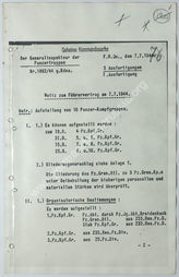 Akte 478.  OKH, Generalinspekteur der Panzertruppen: Notizen des Generalinspekteurs der Panzertru...