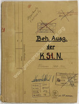 Akte 109.  Kriegsgliederung, Stärke und Ausrüstung der deutschen Einheiten. 
