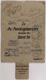 Akte 424.  OKH, General der Artillerie, Ia/Az.: Feindlageberichte, November 1944, Bd. 30 
