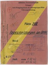 Akte 484. Anlagen zum KTB der Heeresgruppe Mitte – Führungsabteilung – Akte XVIII: Tagesmeldungen an OKH, 1.10.-31.12.1942