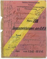 Akte 686. Anlagen zum KTB der Heeresgruppe Mitte – Führungsabteilung – Akte XVIII: Tagesmeldungen an OKH, 1.5.-30.6.1943