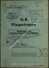 Akte 224. Nachrichten des Dienstes Fremde Luftwaffen West des Führungsstabes der Luftwaffe über die britischen Nachtjäger in der Heimatluftverteidigung. 