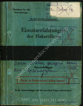 Akte 261. Merkblätter des OKL über den Einsatz der Flakartillerie in der Zeit vom März 1943 bis zum September 1944. 