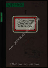 Дело 647. Журнал боевых действий группы I 77-й истребительной эскадры за период 1-21 сентября 1939 г. 
