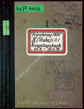 Дело 653. Журнал боевых действий группы IV (пикирующих бомбардировщиков) 1-й учебной эскадры  25-29.09.1939. 
