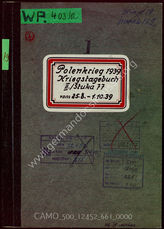 Дело 661. Журнал боевых действий группы II 77-й эскадры пикирующих бомбардировщиков за период 25.08 - 01.10.1939 г. 
