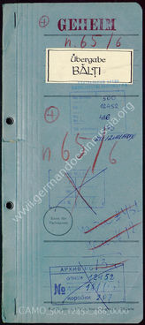 Akte 486. Übergabe-Übernahmeprotokolle des Flugplatzes Balti von der deutschen an rumänische  Luftwaffe. 