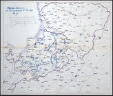 Akte 713. Kartenskizze zu einem Manöver der Wehrmacht (AOK 1) im Raum Ostpreußen / Königsberg (möglicher Aufmarsch „Blau“ 14.7.1938) – Stand 7.7.1938, M 1:650.000.