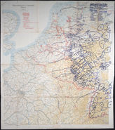 Akte 775. Unterlagen der Operationsabteilung des OKH: Karte für die Ausgangslage am X-Tag für den Angriff im Westen – Stand Ende April 1940, M 1:500.000.