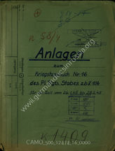 Akte 16. Anlagen zum KTB Nr. 16 des Pionier-Regimentsstabes z.b.V. 106 vom 26.1.-28.2.1945