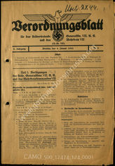 Akte 124. Verordnungsblätter für das stellvertretende Generalkommando des VIII. Armeekorps und den Wehrkreis VIII, 23.12.1939-4.1.1944