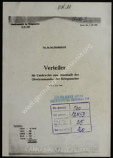 Akte 25. Verteiler für die Umdrucke usw. innerhalb des Oberkommandos der Kriegsmarine  (OKM) vom 1. Juli 1944. Hrsg. vom Oberkommando der Kriegsmarine. 