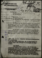 Дело 30. Материалы опроса  персонала отдела связи ОКМ, принявшего радиограмму А. Гитлера от 30 апреля 1945 г. о назначении гросс-адмирала К.Деница своим преемником. 6 мая 1945 г. 