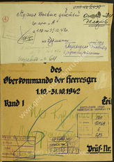 Akte 6. Unterlagen der Ia-Abteilung der Heeresgruppe A: KTB des Oberkommandos der Heeresgruppe A, Band 1, Teil 4, 1.10.-31.10.1942. 