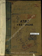 Akte 167. Unterlagen der Ia-Abteilung der Armee-Abteilung Samland: KTB der Armee-Abteilung Samland, 8.2.-24.2.1945.