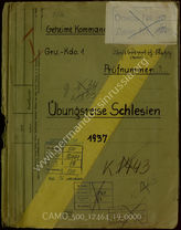 Akte 19.  Materialien des Gruppenkommandos 1 für die Übungsreise in Schlesien im Jahr 1937. 